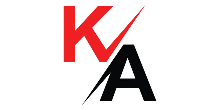 abstract creative ka letter logo design art.