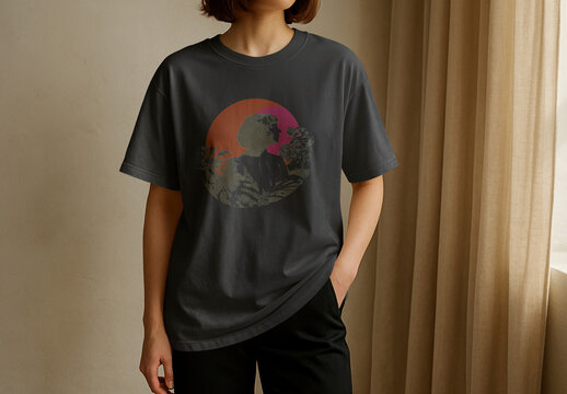 Stylish Graphic T-shirt Mockup Psd