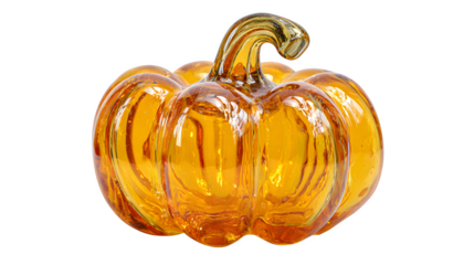 Decorative glass pumpkin with a golden hue adds a touch of autumn elegance to home decor and festive fall season displays for halloween