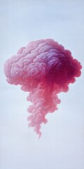 Pastel brain balloon in the sky of wonder: surreal imagination meets therapy of the mind with mind, pastel, healing