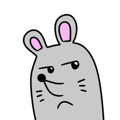 cartoon rat head with speech bubble