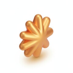 Abstract golden flower isolated on white background, a symbol of beauty, luxury, and elegance, with a touch of warmth and radiance
