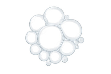 Soap bubbles cluster creating foam texture, transparent water suds surface, cleaning and washing concept