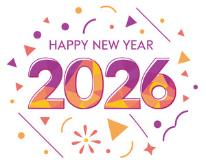 happy new year 2026 vector illustration