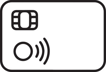 Credit card with chip and contactless symbol