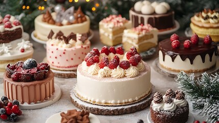 The concept with cakes for holiday homemade food