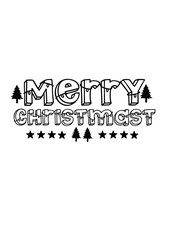 Merry Christmas Minimalist Typography Vector Design