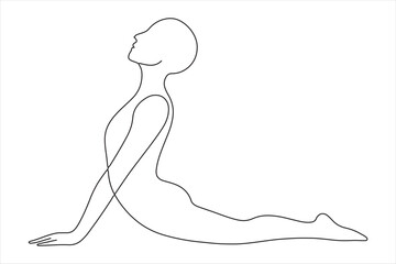 Beautiful silhouette sketch of a bride in a wedding dress, line art illustration of a woman's body and flower