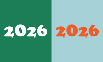 Set of Chinese New Year 2026 greeting card designs. Retro styled 2026 typography displayed in black and red backgrounds, ideal for calendars, posters, or New Year greeting graphics.
