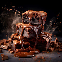 Chocolate brownie looks delicious, perfect for advertising.