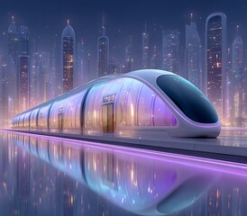 Futuristic Transportation and Flying Car Illustration