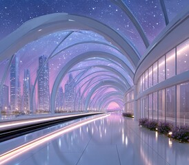 Futuristic Transportation and Flying Car Illustration