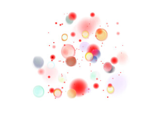 Colorful Bokeh overlay PNG christmas background, Abstract blurred Bokeh glowing glittering colorful new year background, transparent background 