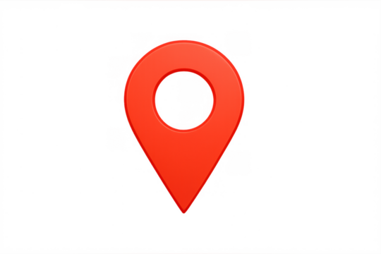 Red 3d location pin icon representing destination, navigation, mapping, gps, pinpointing, and global positioning, transparent background - Powered by Adobe