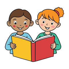 A delightful coloring page showing kids reading books together, sparking imagination and joy. Perfect for inspiring a love of learning and storytelling through art.
