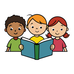A delightful coloring page showing kids reading books together, sparking imagination and joy. Perfect for inspiring a love of learning and storytelling through art.
