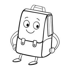 A fun coloring page featuring a school bag filled with books and stationery. Perfect for kids to color and celebrate learning, school life, and creativity.
