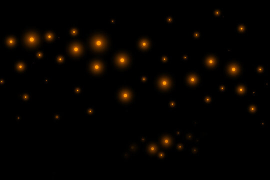 Vibrant Orange Bokeh Light Leak Overlay &mdash; Abstract Warm Gradient Blur and Glowing Circles, FireFlies light effect