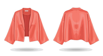 Elegant coral kimono design featuring a flowing silhouette and comfortable style for versatile wear options