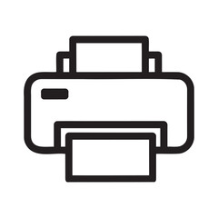 Simple black and white icon of a printer