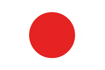 Japan flag symbol with vibrant red sun disc representing national identity on transparent background