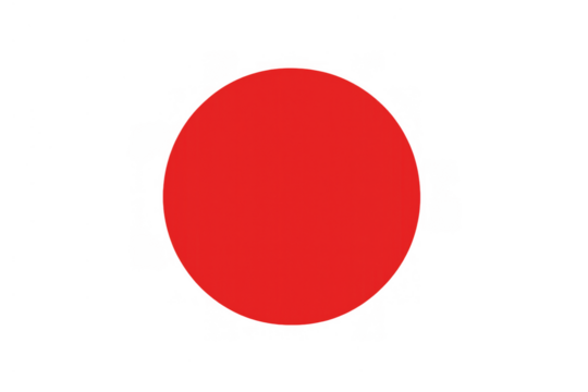 Japan flag symbol with vibrant red sun disc representing national identity on transparent background