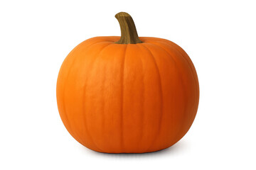 Obraz premium Pumpkin standing tall, showcasing its bright orange hue and a sturdy green stem. Representing fall season, food, and halloween