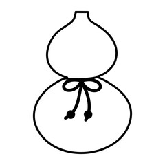 瓢箪のイラスト　お正月　縁起物　幸運と魔除けのシンボル　ひょうたん　