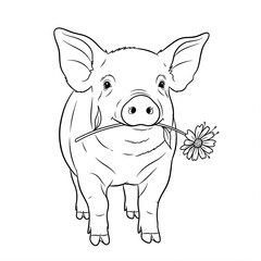 Fototapeta premium Black and White Coloring Page | Line Art Illustration for Kids and Adults
