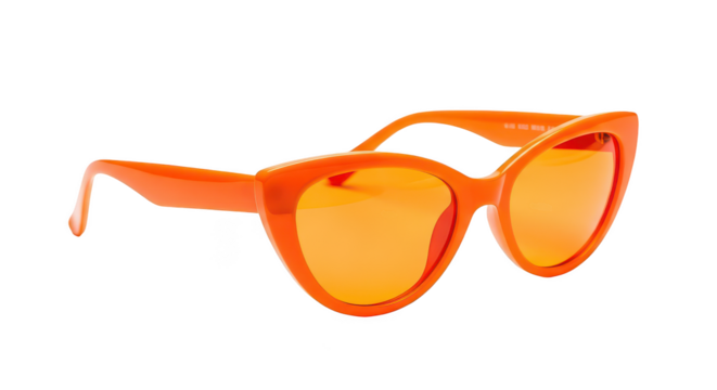 Vibrant Orange Cateye Sunglasses Isolated On Black