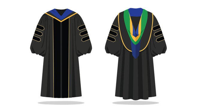Academic regalia showcasing detailed design elements and color combinations symbolizing educational accomplishment and graduation ceremony garments