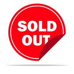 Sold out tag label vector isolated illustration