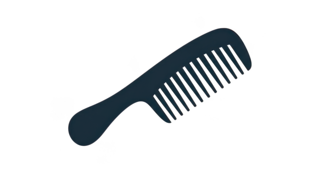 Stylized Dark Blue Hair Comb On Black Background