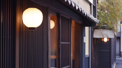The exterior of a long-established Japanese store with a calm atmosphere