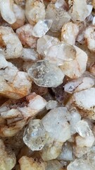 Quartz Crystals in a Pile, Rockhounding in Arizona, Background Rock Texture