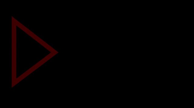 Abstract horizontal transition of red arrows or triangle scrolling on black background. Geometric slide. 4k animation