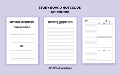 Storyboard Sketchbook Template, KDP Interior for Filmmakers, Artists, and Content Creators