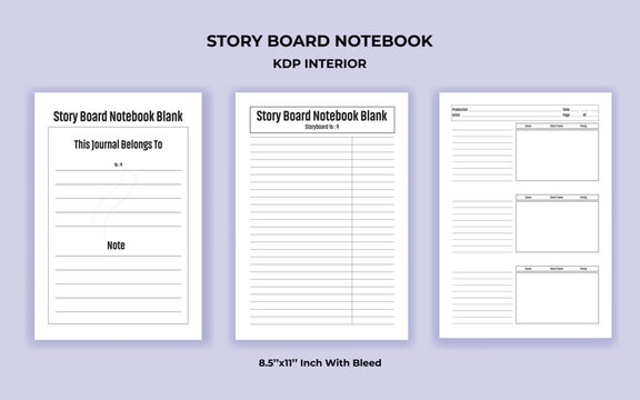 Storyboard Sketchbook Template, KDP Interior for Filmmakers, Artists, and Content Creators