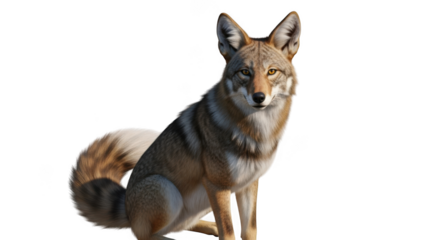 Coyote looking alert in natural light wild canine mammal