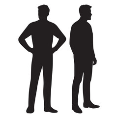  Two Standing Men Silhouette 
