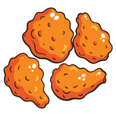 fried chicken drumstick, fried chicken fast food vector