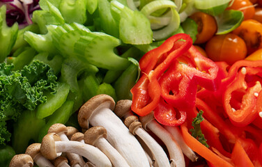 Diet or vegan food concept. Variety of Fresh Vegetables