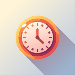 Colorful Abstract Clock Illustration with Gradient Orange and Purple Tones.