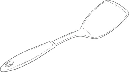 Simple spatula illustration for cooking, kitchen utensil