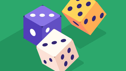 3d isometric illustration dice