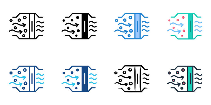Particulate Filter icon set multiple style collection 
