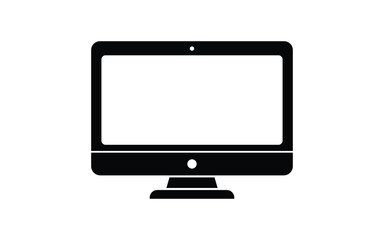 Desktop Computer Display: A Sleek, Minimalist Black and White Icon