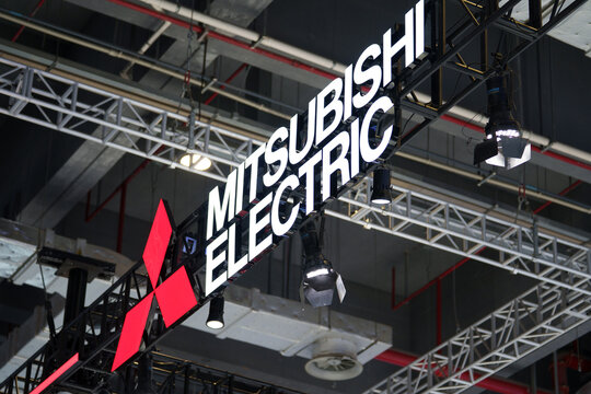 Mitsubishi Electric logo at China Industrial Expo on September 24, 2025 in shanghai china