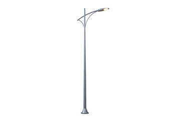 Vintage street lamp with ornate details isolated on transparent background