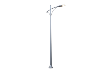 Vintage street lamp with ornate details isolated on transparent background